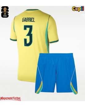 Brazilia Gabriel Magalhaes #3 Echipament de Fotbal Replică Mondial 2026 Copii Acasa (+ Șorturi)